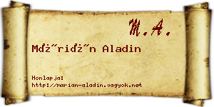 Márián Aladin névjegykártya
